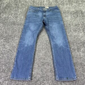 Wrangler Straight Fit Jeans Mens 33x30 Blue Regular Straight Denim Medium Wash